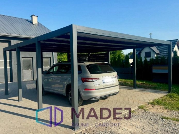 Doppelcarport aus Aluminium 6m x 6m